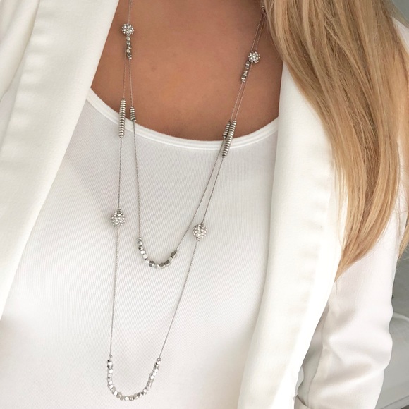 Express Jewelry - Express silver beaded layered necklace